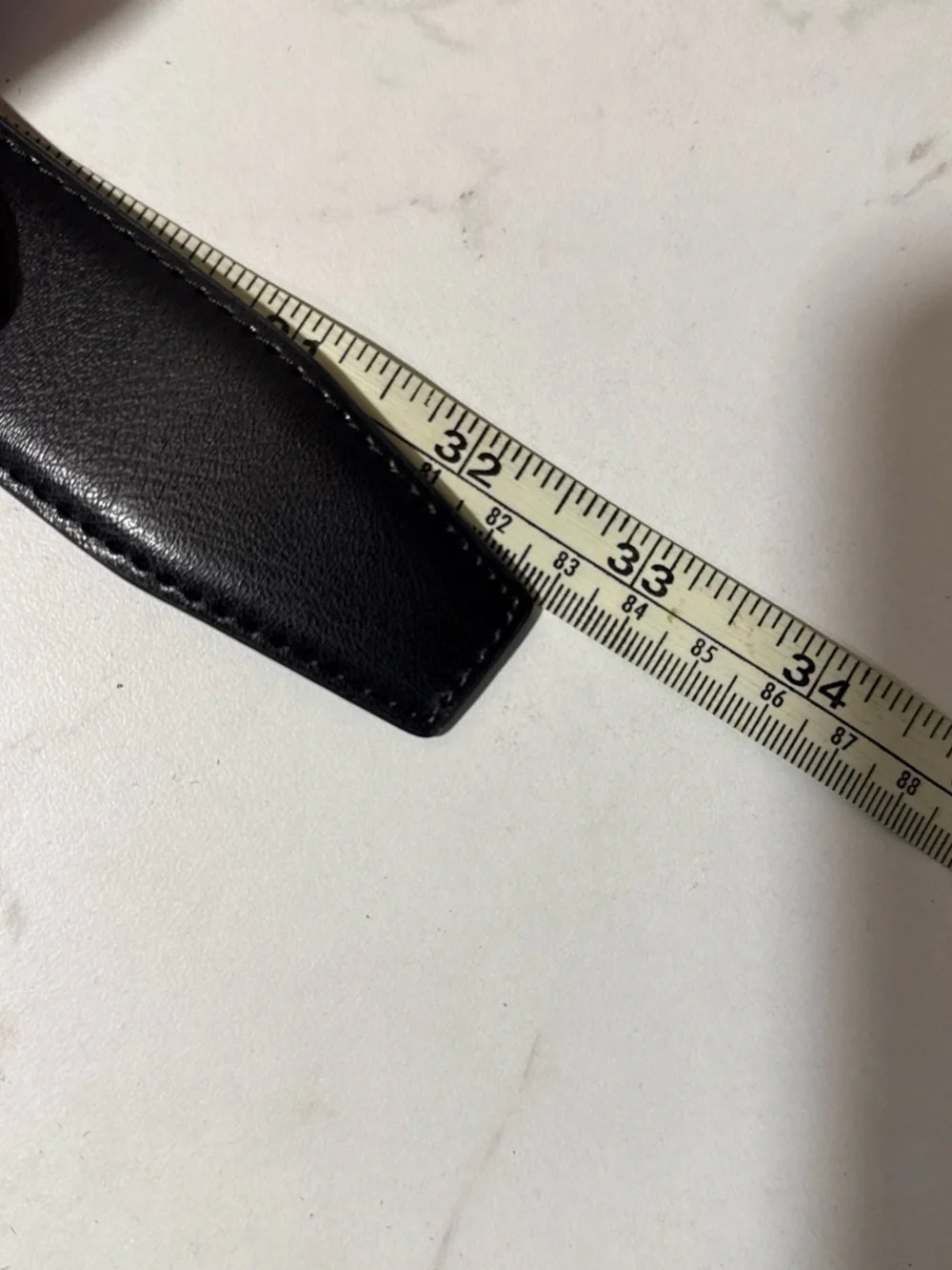 Classic Black Men's Leather Belt with Polished Gunmetal Buckle